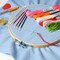 6 Pieces Fabric for Embroidery, Including 6 Colors Embroidery Fabric 5 Colors Water-Soluble Pens for Embroidery Projects and Upholstery Decoration, 11.8 by 11.8-Inch